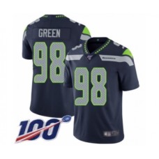 Men's Seattle Seahawks #98 Rasheem Green Navy Blue Team Color Vapor Untouchable Limited Player 100th Season Football Stitched Jersey