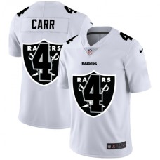 Men's Oakland Raiders #4 Derek Carr White Nike White Shadow Edition Limited Stitched Jersey