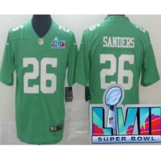 Men's Philadelphia Eagles #26 Miles Sanders Limited Green Rush Super Bowl LVII Vapor Stitched Jersey