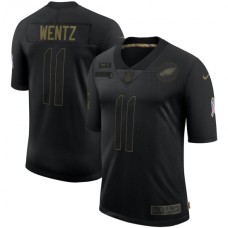 Men's Philadelphia Eagles #11 Carson Wentz Black Nike 2020 Salute To Service Limited Stitched Jersey