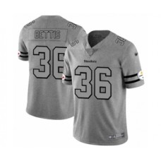 Men's Pittsburgh Steelers #36 Jerome Bettis Limited Gray Team Logo Gridiron Football Stitched Jersey