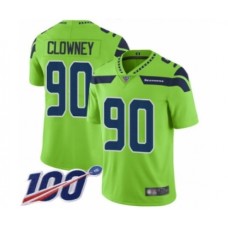 Men's Seattle Seahawks #90 Jadeveon Clowney Limited Green Rush Vapor Untouchable 100th Season Football Stitched Jersey