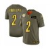 Men's Pittsburgh Steelers #2 Mason Rudolph Olive Gold 2019 Salute to Service Limited Player Football Stitched Jersey