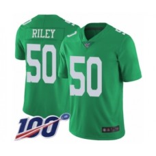 Men's Philadelphia Eagles #50 Duke Riley Limited Green Rush Vapor Untouchable 100th Season Football Stitched Jersey