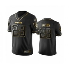 Men's Oakland Raiders #28 Josh Jacobs Black Golden Edition Limited Football Stitched Jersey