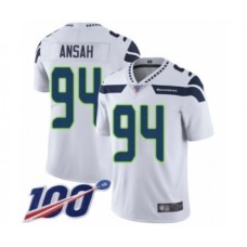 Men's Seattle Seahawks #94 Ezekiel Ansah White Vapor Untouchable Limited Player 100th Season Football Stitched Jersey