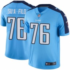 Men's Nike Tennessee Titans #76 Xavier Su'a-Filo Elite Light Blue Rush Vapor Untouchable NFL Jersey