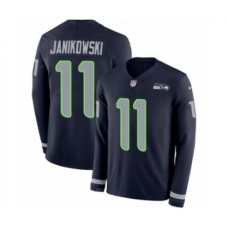 Men's Nike Seattle Seahawks #11 Sebastian Janikowski Limited Navy Blue Therma Long Sleeve NFL Jersey