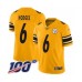 Men's Pittsburgh Steelers #6 Devlin Hodges Limited Gold Inverted Legend 100th Season Football Stitched Jersey