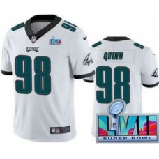 Men's Philadelphia Eagles #98 Robert Quinn Limited White Super Bowl LVII Vapor Stitched Jersey