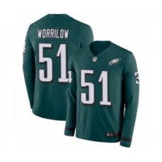 Men's Philadelphia Eagles #51 Paul Worrilow Limited Green Therma Long Sleeve Football Jersey