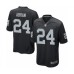 Men's Oakland Raiders #24 Johnathan Abram Game Black Team Color Football Jersey