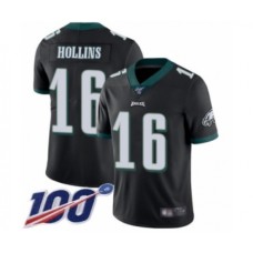 Men's Philadelphia Eagles #16 Mack Hollins Black Alternate Vapor Untouchable Limited Player 100th Season Football Stitched Jersey