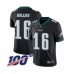 Men's Philadelphia Eagles #16 Mack Hollins Black Alternate Vapor Untouchable Limited Player 100th Season Football Stitched Jersey