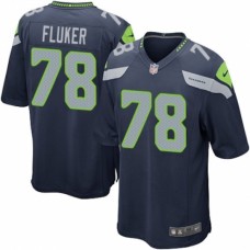 Men's Nike Seattle Seahawks #78 D.J. Fluker Game Navy Blue Team Color NFL Jersey