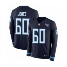 Men's Nike Tennessee Titans #60 Ben Jones Limited Navy Blue Therma Long Sleeve NFL Jersey