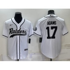 Men's Las Vegas Raiders #17 Davante Adams White Stitched MLB Cool Base Nike Baseball Jersey