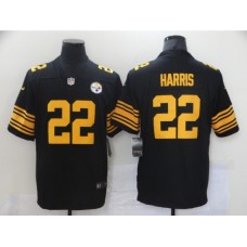 Men's Pittsburgh Steelers #22 Najee Harris Nike Black-Yellow 2021 Draft First Round Pick Limited Stitched Jersey