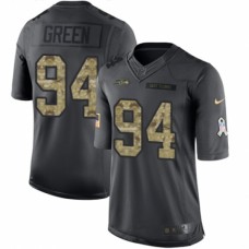 Men's Nike Seattle Seahawks #94 Rasheem Green Limited Black 2016 Salute to Service NFL Jersey