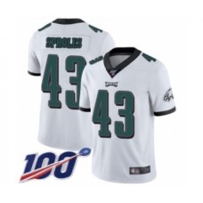 Men's Philadelphia Eagles #43 Darren Sproles White Vapor Untouchable Limited Player 100th Season Football Jersey