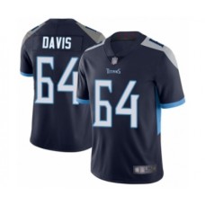 Men's Tennessee Titans #64 Nate Davis Navy Blue Team Color Vapor Untouchable Limited Player Football Jersey