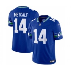 Men's Nike Seattle Seahawks #14 D.K. Metcalf Royal 2023 F.U.S.E. Vapor Limited Throwback Stitched Jersey