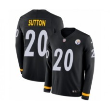 Men's Nike Pittsburgh Steelers #20 Cameron Sutton Limited Black Therma Long Sleeve NFL Jersey