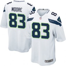 Men's Nike Seattle Seahawks #83 David Moore Game White NFL Jersey