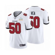 Men's Tampa Bay Buccaneers #50 Vita Vea White 2021 Super Bowl LV Stitched Jersey