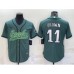 Men's Philadelphia Eagles #11 AJ Brown Green Base Stitched Baseball Jersey