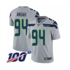 Men's Seattle Seahawks #94 Ezekiel Ansah Grey Alternate Vapor Untouchable Limited Player 100th Season Football Stitched Jersey