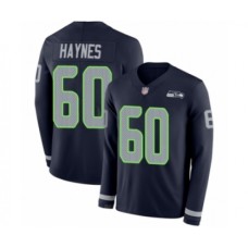 Men's Seattle Seahawks #60 Phil Haynes Limited Navy Blue Therma Long Sleeve Football Jersey