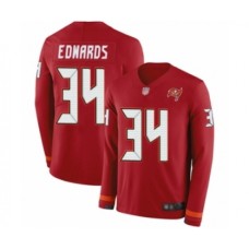 Men's Tampa Bay Buccaneers #34 Mike Edwards Limited Red Therma Long Sleeve Football Jersey