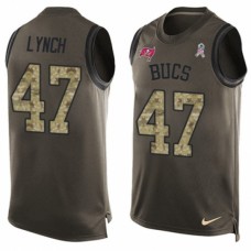 Men's Nike Tampa Bay Buccaneers #47 John Lynch Limited Green Salute to Service Tank Top NFL Jersey