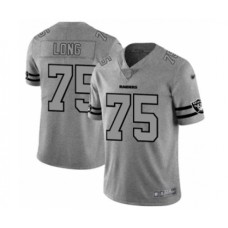 Men's Oakland Raiders #75 Howie Long Gray Team Logo Gridiron Limited Football Stitched Jersey