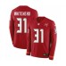 Men's Nike Tampa Bay Buccaneers #31 Jordan Whitehead Limited Red Therma Long Sleeve NFL Jersey