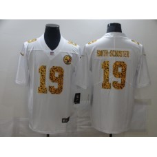 Men's Pittsburgh Steelers #19 JuJu Smith-Schuster White Nike Leopard Print Limited Stitched Jersey