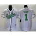 Men's Nike Philadelphia Eagles #1 Jalen Hurts White Cool Base Stitched Baseball Jersey1