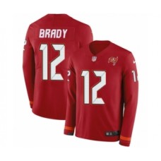 Men's Tampa Bay Buccaneers #12 Tom Brady Limited Red Therma Long Sleeve Football Stitched Jersey