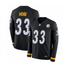 Men's Nike Pittsburgh Steelers #33 Merril Hoge Limited Black Therma Long Sleeve NFL Jersey