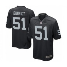 Men's Oakland Raiders #51 Vontaze Burfict Game Black Team Color Football Jersey