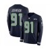 Men's Nike Seattle Seahawks #91 Tom Johnson Limited Navy Blue Therma Long Sleeve NFL Jersey