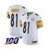 Men's Pittsburgh Steelers #81 Zach Gentry White Vapor Untouchable Limited Player 100th Season Football Stitched Jersey