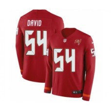 Men's Nike Tampa Bay Buccaneers #54 Lavonte David Limited Red Therma Long Sleeve NFL Jersey