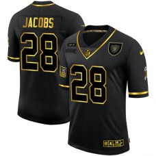 Men's Oakland Raiders #28 Josh Jacobs Olive Gold Nike 2020 Salute To Service Limited Stitched Jersey