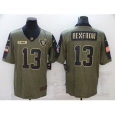 Men's Las Vegas Raiders #13 Hunter Renfrow Nike Olive 2021 Salute To Service Limited Player Stitched Jersey