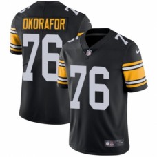 Men's Nike Pittsburgh Steelers #76 Chukwuma Okorafor Black Alternate Vapor Untouchable Limited Player NFL Jersey