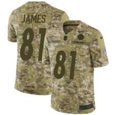 Men's Nike Pittsburgh Steelers #81 Jesse James Limited Camo 2018 Salute to Service NFL Jersey