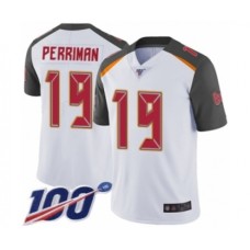 Men's Tampa Bay Buccaneers #19 Breshad Perriman White Vapor Untouchable Limited Player 100th Season Football Stitched Jersey