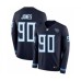 Men's Nike Tennessee Titans #90 DaQuan Jones Limited Navy Blue Therma Long Sleeve NFL Jersey